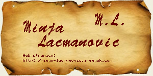 Minja Lacmanović vizit kartica